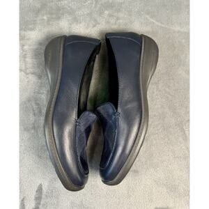 Hotter Women's US 9.5/UK 7.5 Leather Loafer Shoe Navy Patchwork Made In England